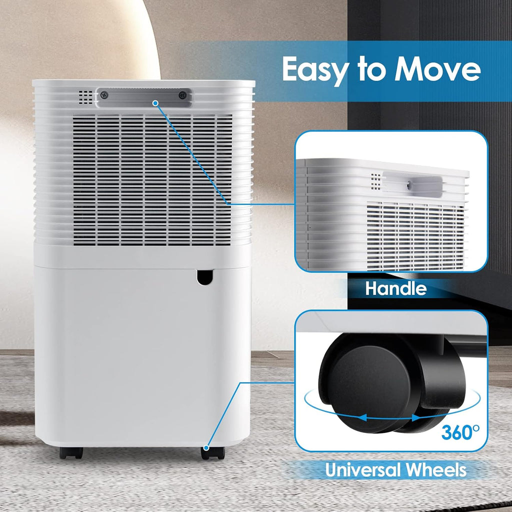 COSTWAY 2,000 Sq. Ft Dehumidifier for Home, 32 Pint Dehumidifier with 3 Modes, 2 Speeds, LED Touch Control Panel, 24H Timer Child Lock & Overflow Protection, Bedroom, Basement