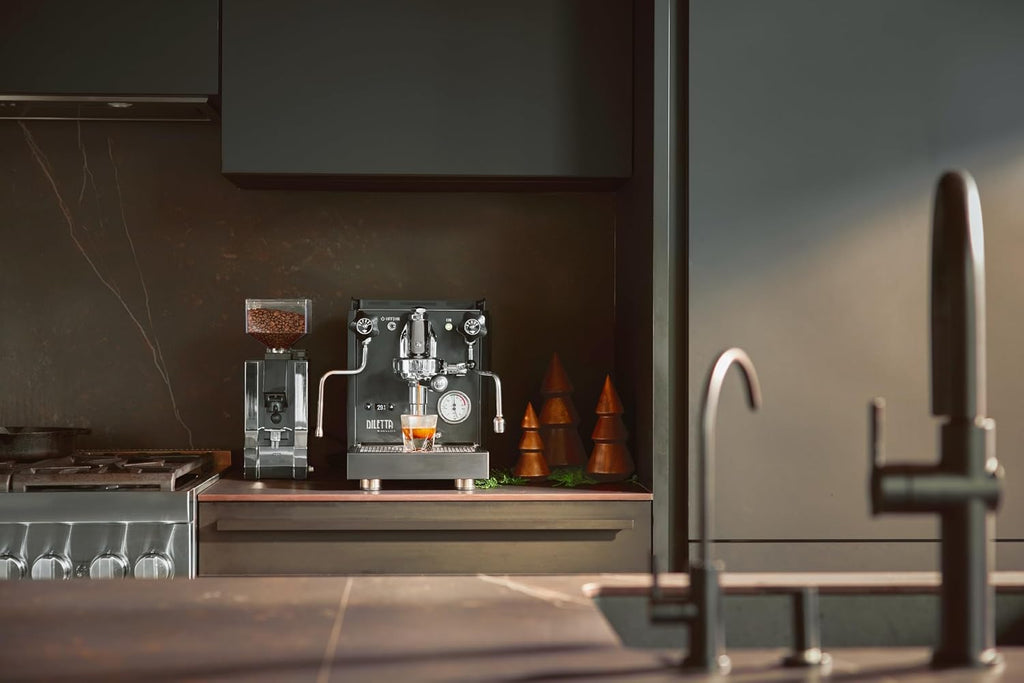 Diletta Bello+ Espresso Machine | E61 | PID Temperature Control | Shot Timer | Programmable Preinfusion | Handmade In Italy (Black)