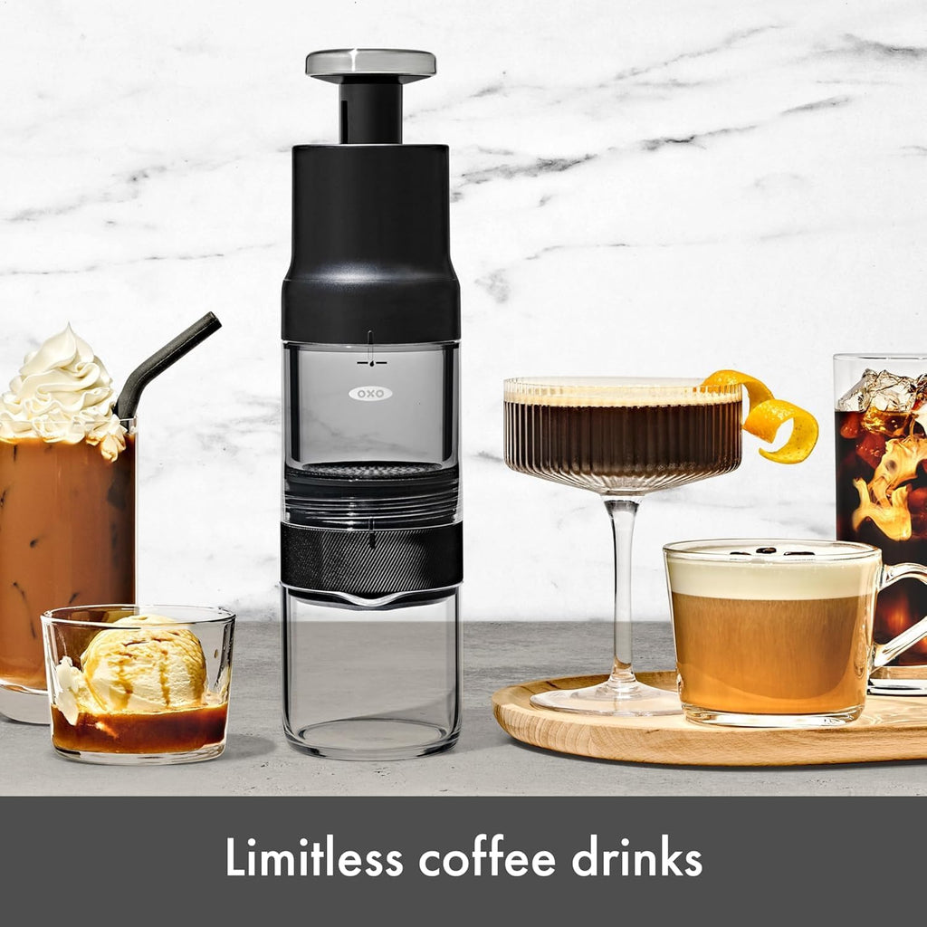 OXO Brew Rapid Brewer - Portable Coffee Maker,Fast Manual Hot & Cold Brew,Small Handheld Brewer,Compact Travel Coffee Maker,(Pack of 4)
