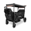 WONDERFOLD X2R Rev Stroller Wagon (2 Seater) - Collapsible Stroller Wagon with 5-Point Seatbelt Harnesses, Reclining Seats & Footwells, Black