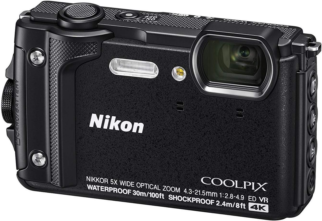 Nikon W300 Waterproof Underwater Digital Camera with TFT LCD, 3', Black (26523)