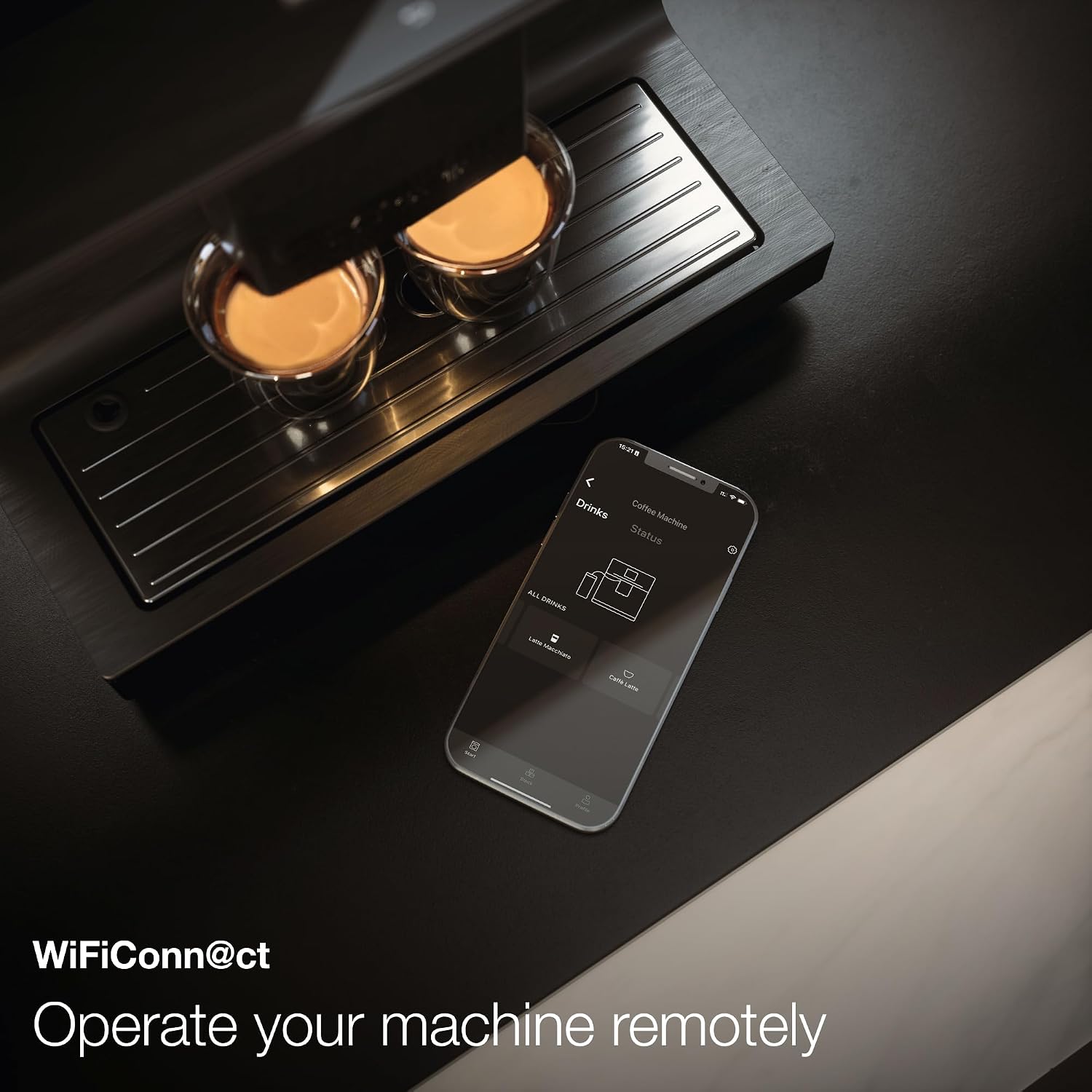 Miele CM 7750 CoffeeSelect Automatic Coffee Machine - OneTouch for Two, AromaticSystem, 10 individual profiles, DoubleShot, CupSensor, WiFi-compatible, automatic descaling, in Obsidian Black