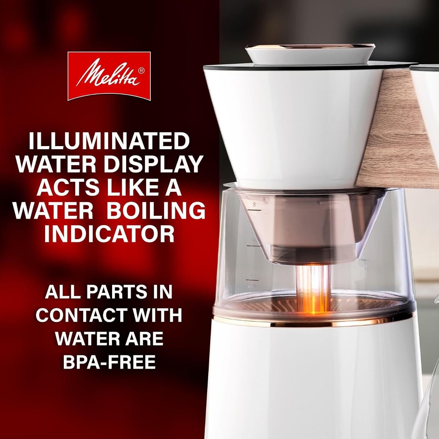 Melitta Vision 12-Cup Drip Coffee Maker, Automatic and Programmable, 96oz Capacity with 5-Pack Coffee Filters | White