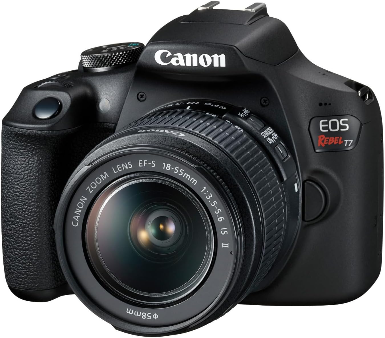 Canon EOS Rebel T7 DSLR Camera and EF-S 18-55mm is II Lens Kit Bundle with SD Card and Holster Camera Case and Accessories (3 Items)