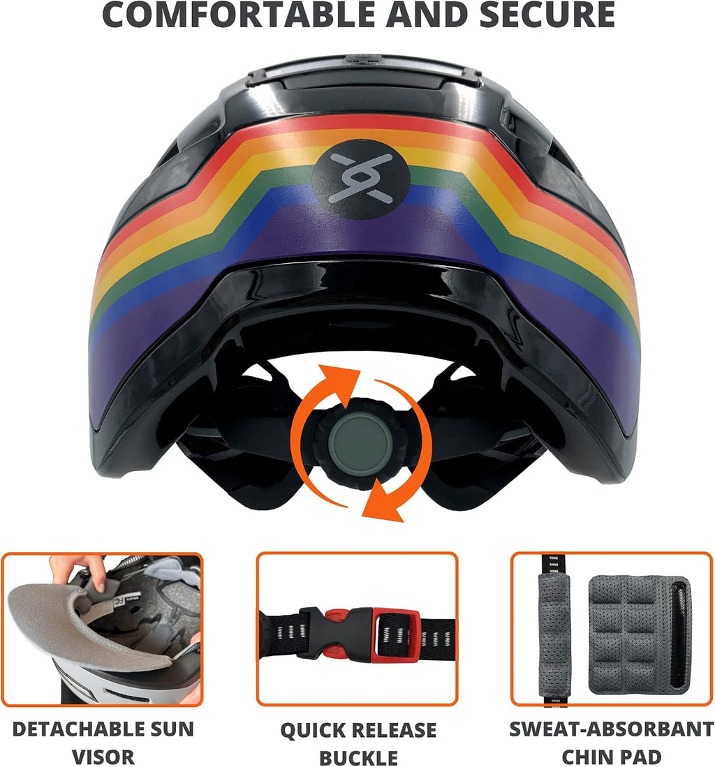 XNITO Bike Helmet with LED Lights - Urban Bicycle Helmet for Adults, Men & Women - CPSC & NTA-8776 Dual Certified - Class 3 E-Bikes, Scooters, Onewheel, Commuter, Mountain