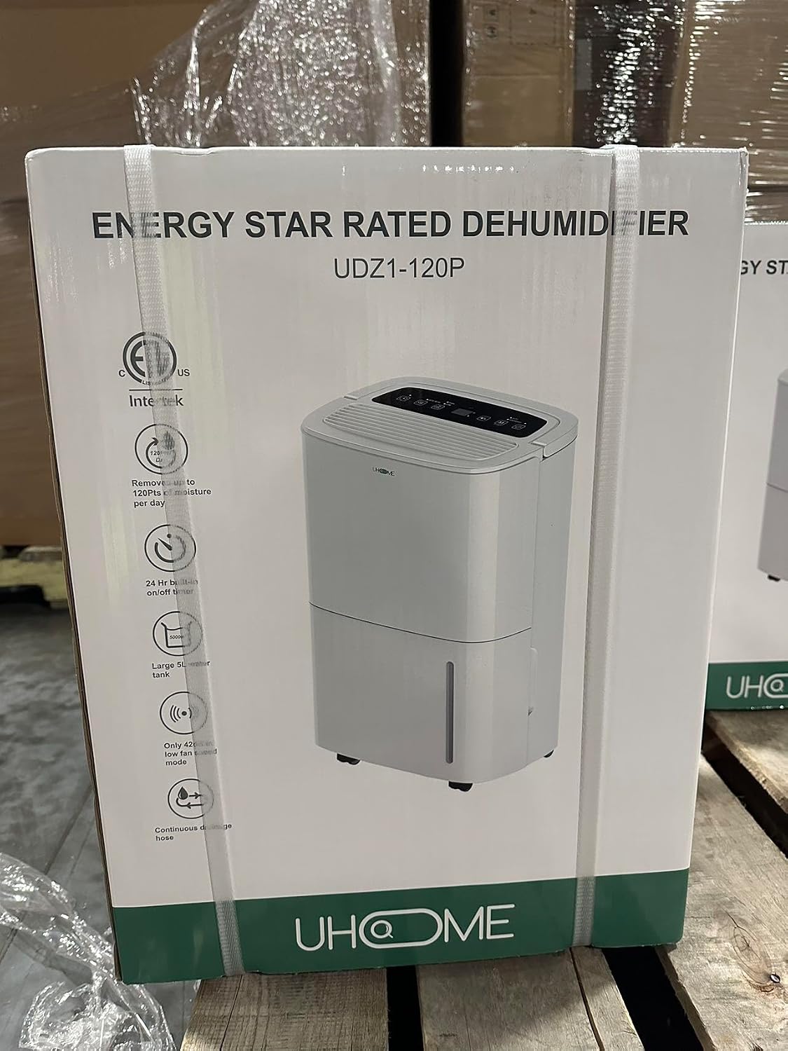 Uhome 120 Pints Dehumidifier with Drain Hose - 6000 Sq. Ft Quiet Dehumidifier for Home, Basements, Storages and Large Rooms with 5L Water Tank