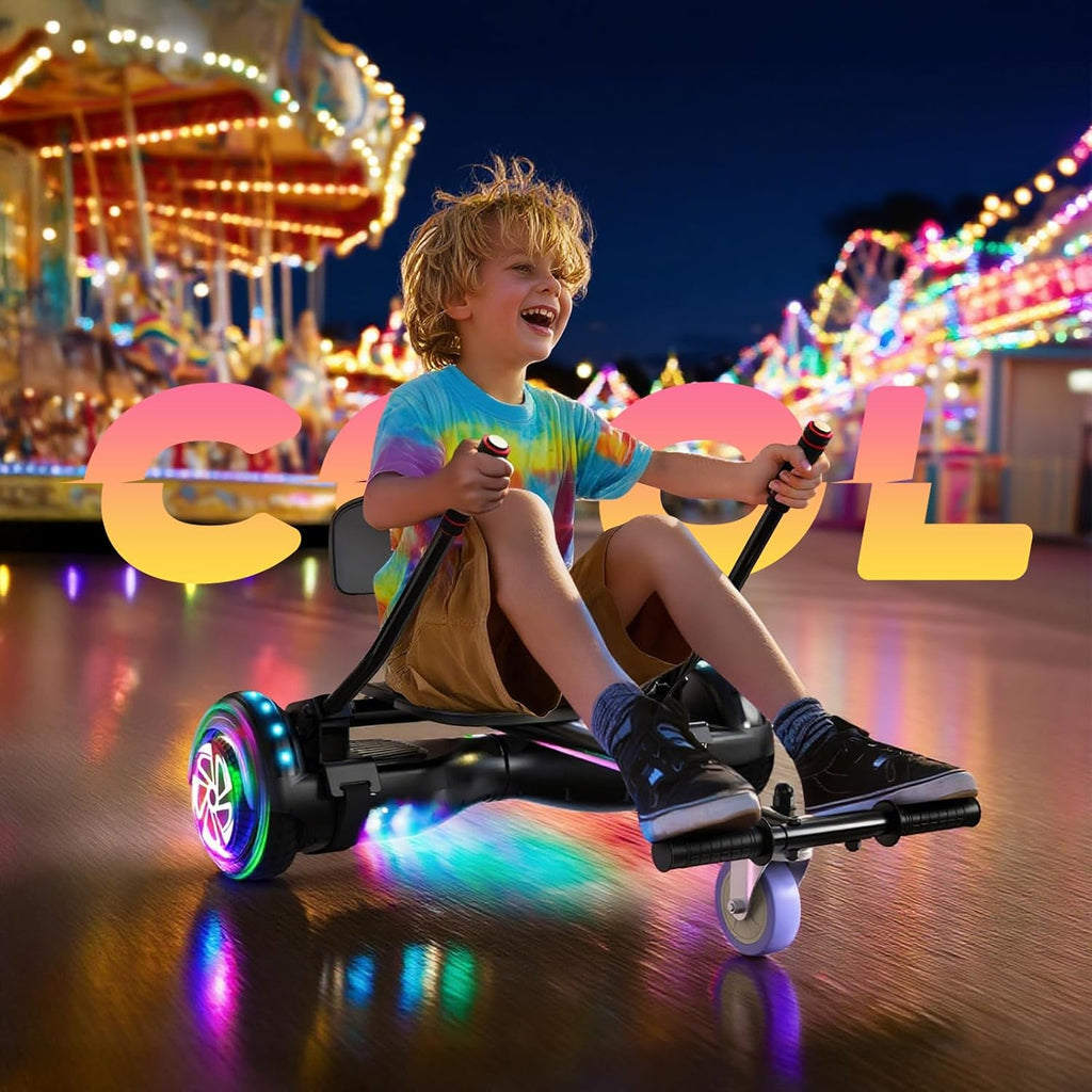 Scooter Seat Attachment, Scooter with Go Kart for Kids Boys Girls Adults, LED Lights, Bluetooth(Include Go-Kart)