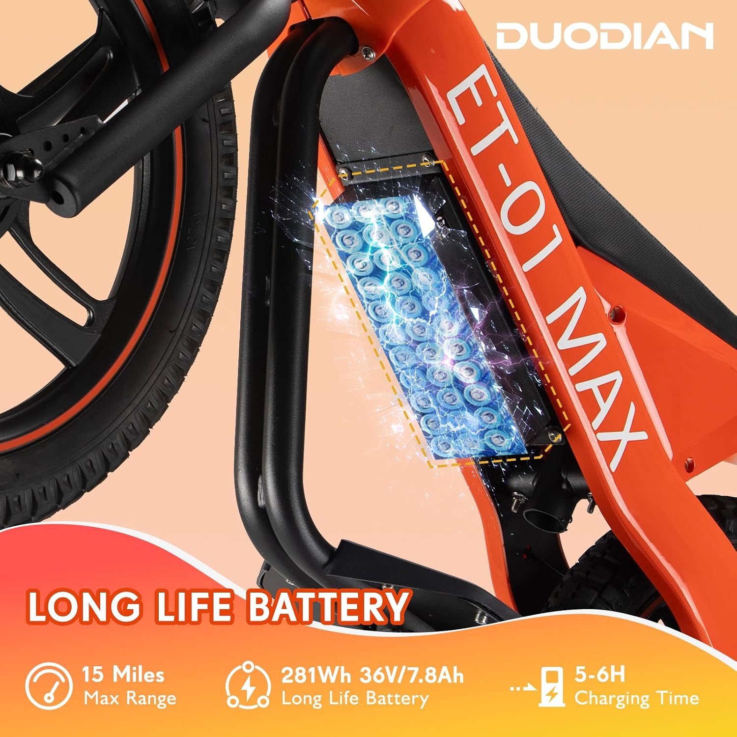 Electric Bike for Kids, 350W/250W Motor, 36V 7.8/5.2Ah, 15.5/13.7 MPH, 15/12 Miles Long Range, 16' Tires, Kids Electric Bike Aged 6 and Above, Youth Off-Road Electric Bicycle
