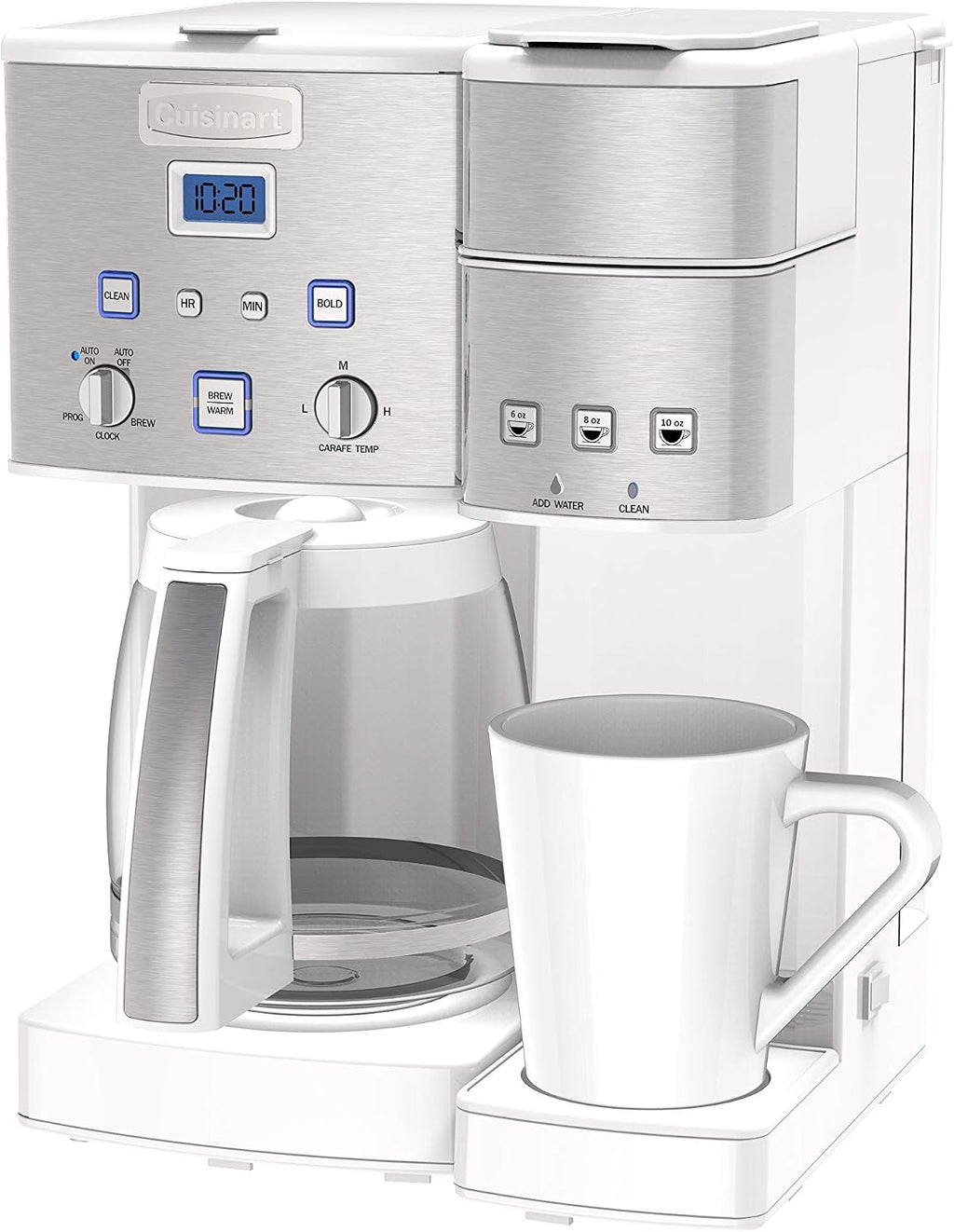 Cuisinart SS-15W Maker Coffee Center 12-Cup Coffeemaker and Single-Serve Brewer, White Stainless Steel