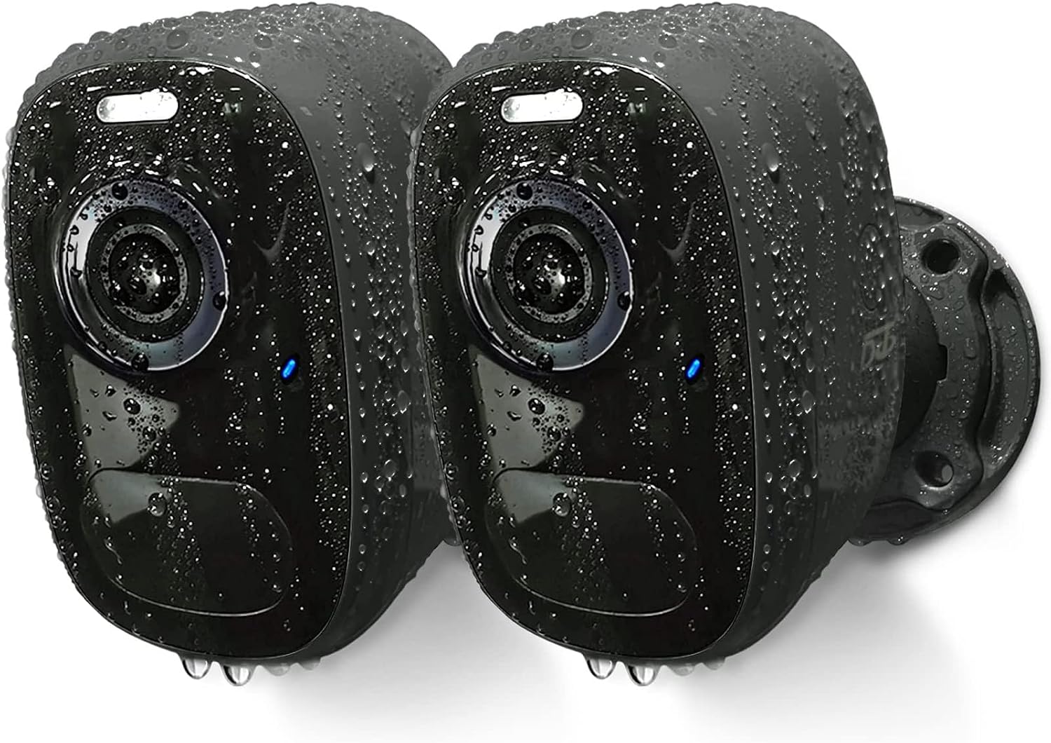 Magnetic Security Cameras Wireless Outdoor - Home Battery Powered WiFi Camera 2K Video/Color Night Vision/AI Motion Detection Siren Alarm and Spotlight 2-Way Audio Waterproof SD/Cloud (Black(2pcs))