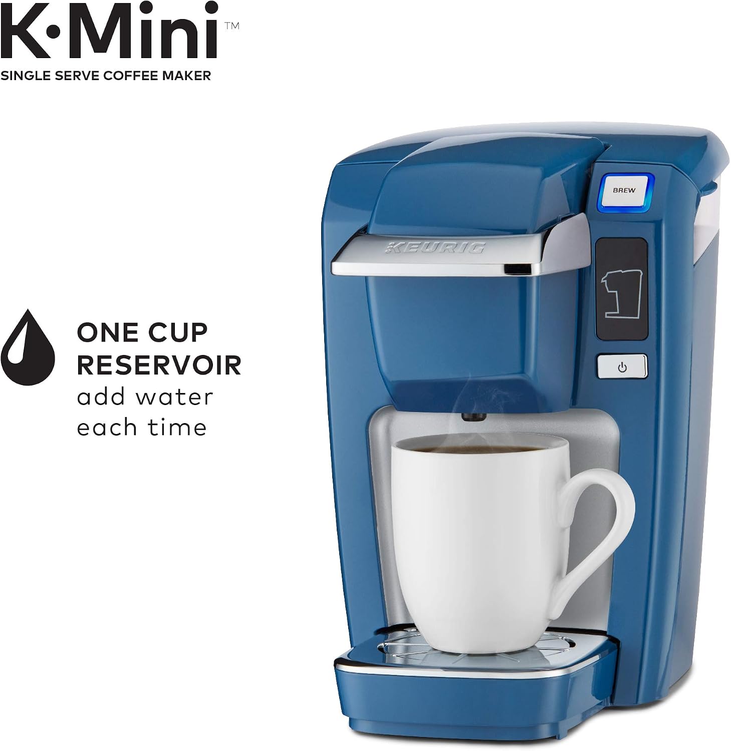 Keurig K15 Coffee Maker, Single Serve K-Cup Pod Coffee Brewer, 6 to 10 oz. Brew Sizes, Denim