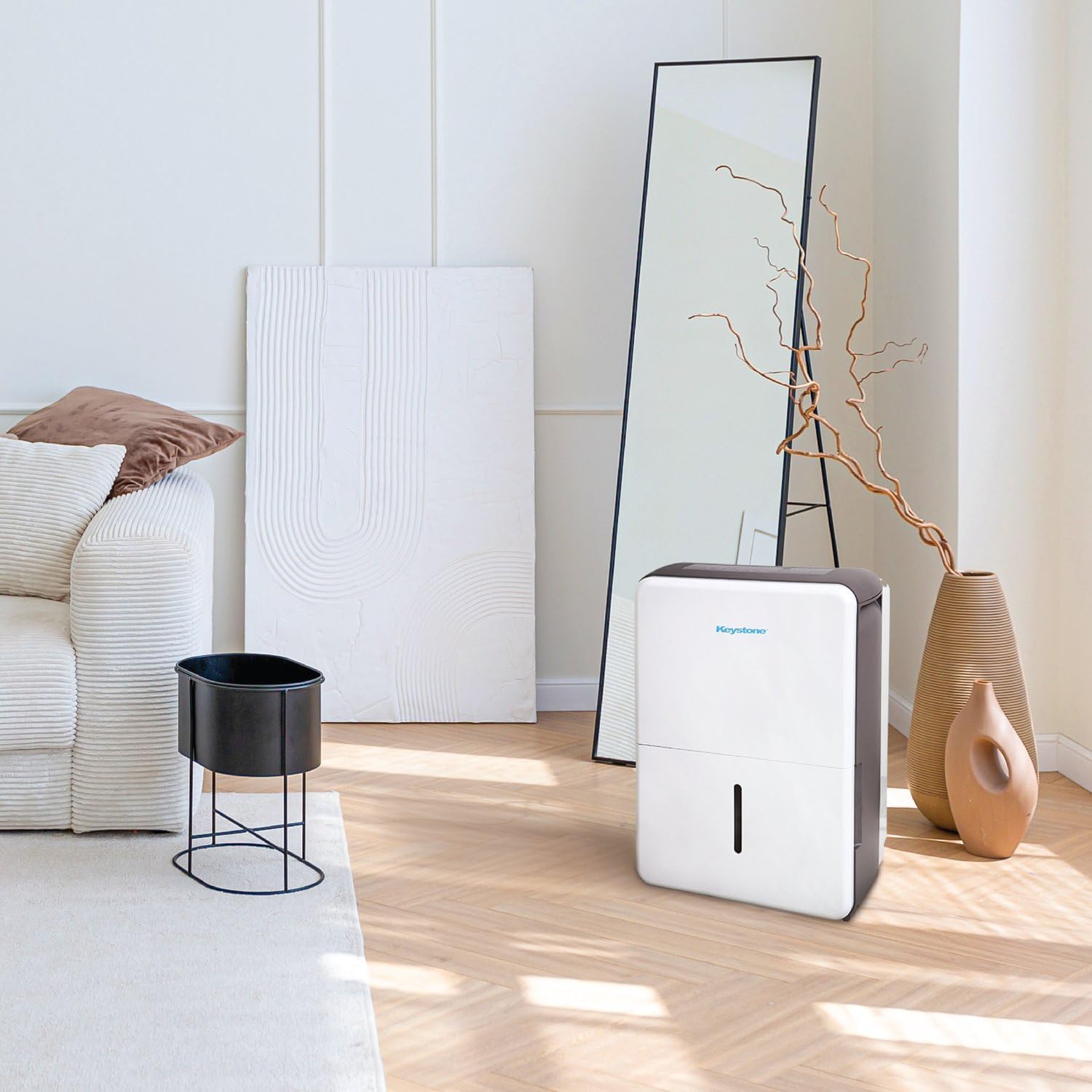 Keystone Energy Star 35-Pint Portable Dehumidifier for Extra Large Rooms Up to 3,000 Sq.Ft. with Auto-Shutoff & Timer, Quiet Home Dehumidifier and Moisture Absorber For Basement, Garage, Living Room