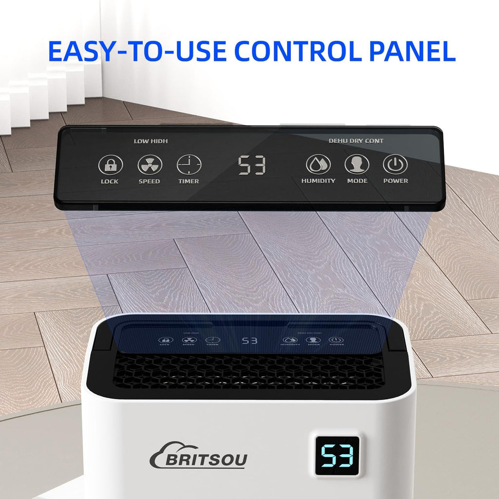 50 Pints Dehumidifier for Basement with Drain Hose - Quiet Smart Operation with 3 Modes, 24HR Timer - Ideal for Home Bedroom, Bathroom, Small to Large Rooms