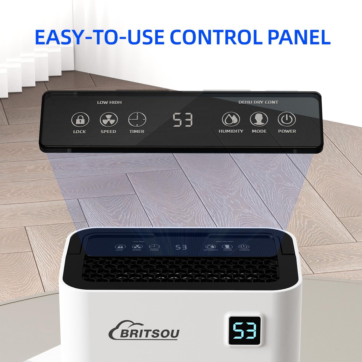 50 Pints Dehumidifier for Basement with Drain Hose - Quiet Smart Operation with 3 Modes, 24HR Timer - Ideal for Home Bedroom, Bathroom, Small to Large Rooms