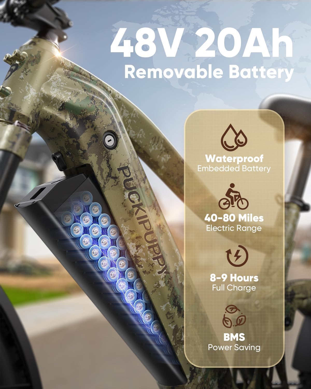 Battery+Luxury Gift Pack Boxer Electric Bike for Adults 960W, 48V 20AH Battery Ebike, Full Suspension 26' Fat Tire E Bike, 28MPH 80Miles Range Mountain Electric Bicycle, 7 Speed Hydraulic Disc Brakes