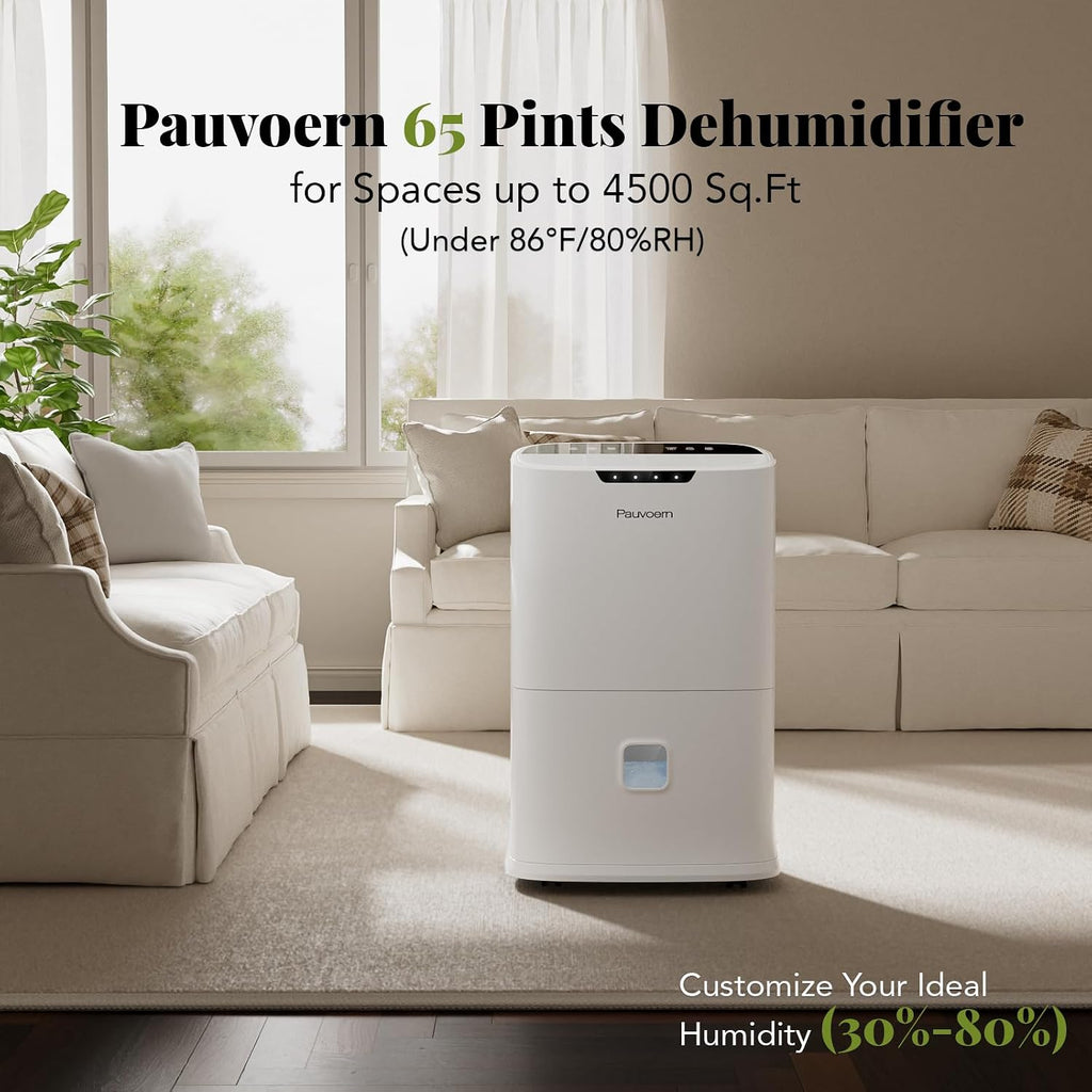 Energy Star 2024 Dehumidifier for Basement & Home, Up to 5500 Sq. Ft, 90 Pint Smart Wi-Fi Control, 1.45 Gal Tank with Drain Hose, 3 Modes, Auto Defrost, Timer & Child Lock