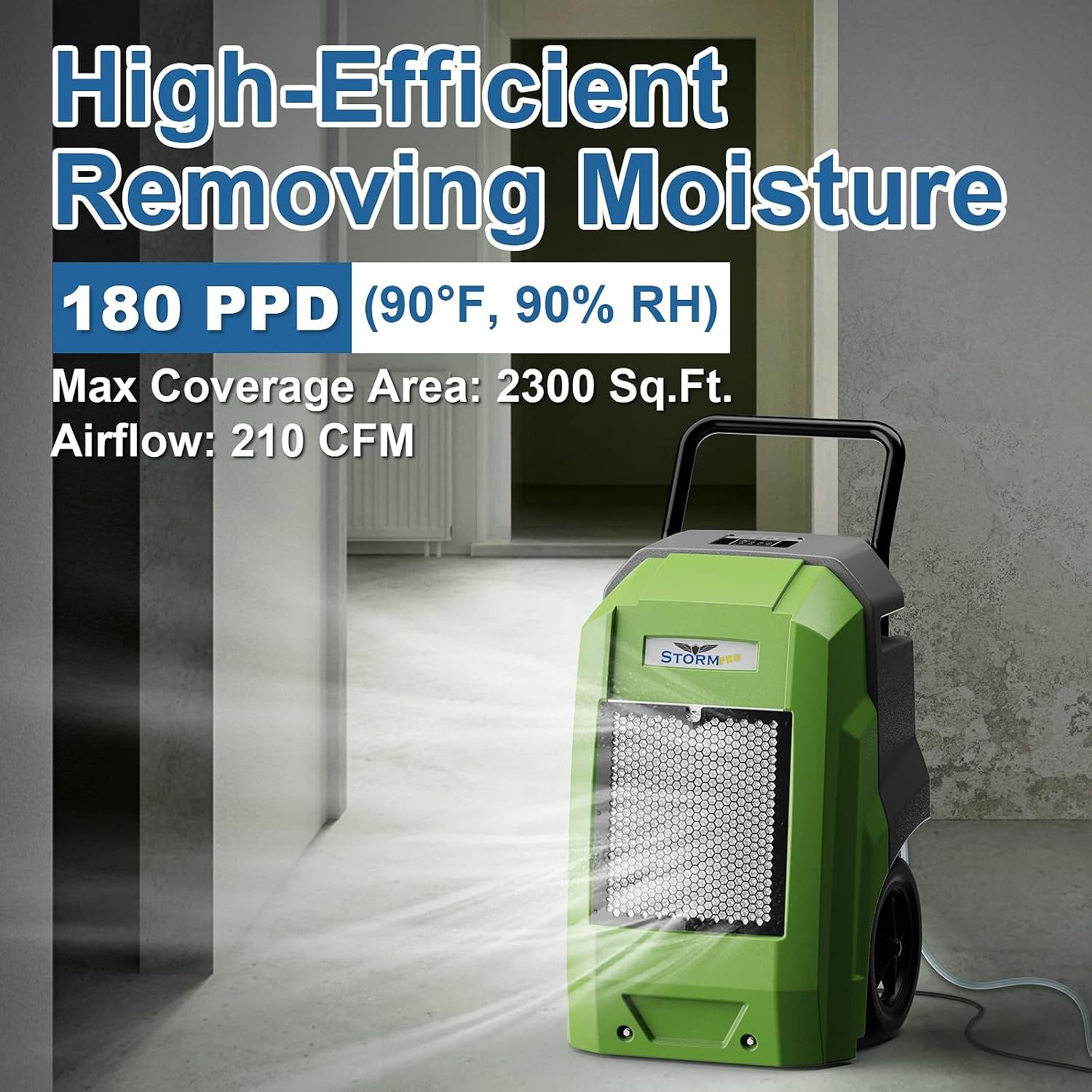 ALORAIR 180 Pints Commercial Dehumidifier with Pump Drain Hose, Smart Wi-Fi Dehumidifier for Large Basement, Industrial or Commercial Space, Smart Wi-Fi, 5 Years Limited Warranty