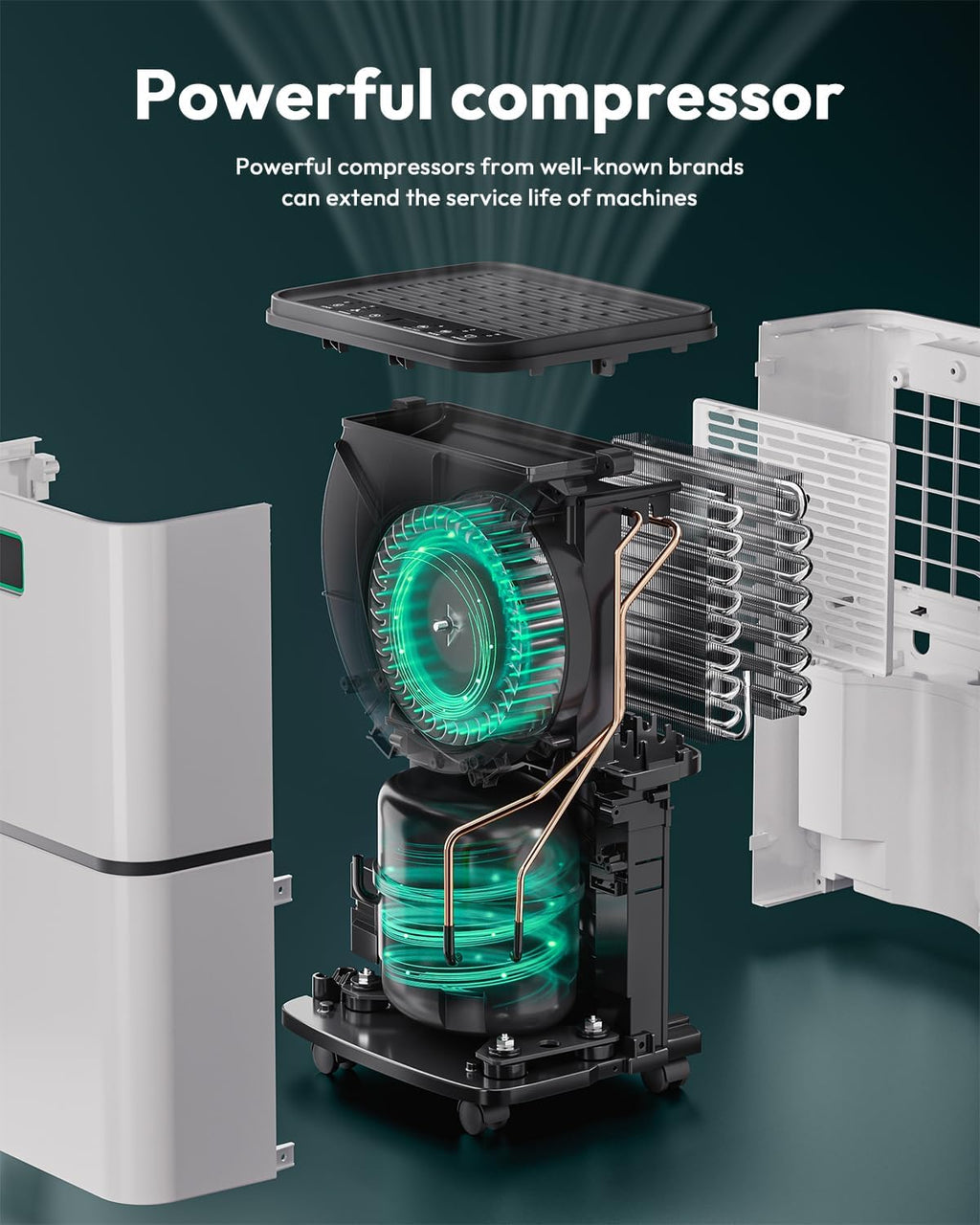 2000 Sq. Ft Dehumidifier for Home/Basement, 30 Pints 36 dB Dehumidifiers for Bedroom/Bathroom With Drain Hose LED Intelligent Humidity Light