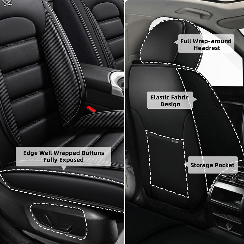 Car Seat Cover Fit for Dodge Charger 2006-2024,Compatible Airbag Non-Slip Waterproof Seat Covers,Car Seat Protector Premium Interior (Standard 5 Seats,Classic Black)