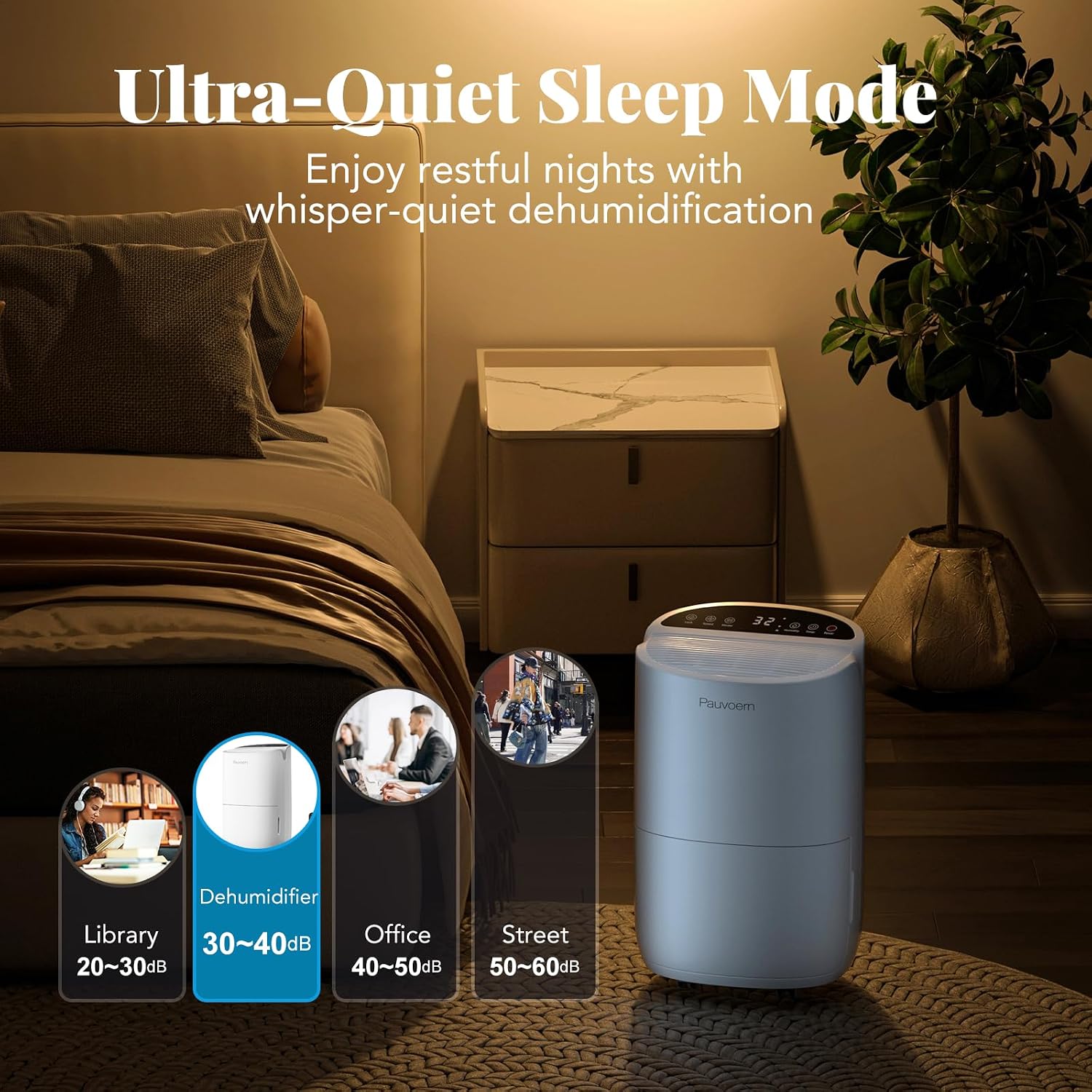 Energy Star Smart Dehumidifier for Home & Basement, Up to 2000 Sq. Ft, 35 Pints (95°F, 90% RH), 37dB Ultra Quiet with Sleep Mode, App Control, Child Lock & Continuous Drain Hose Included