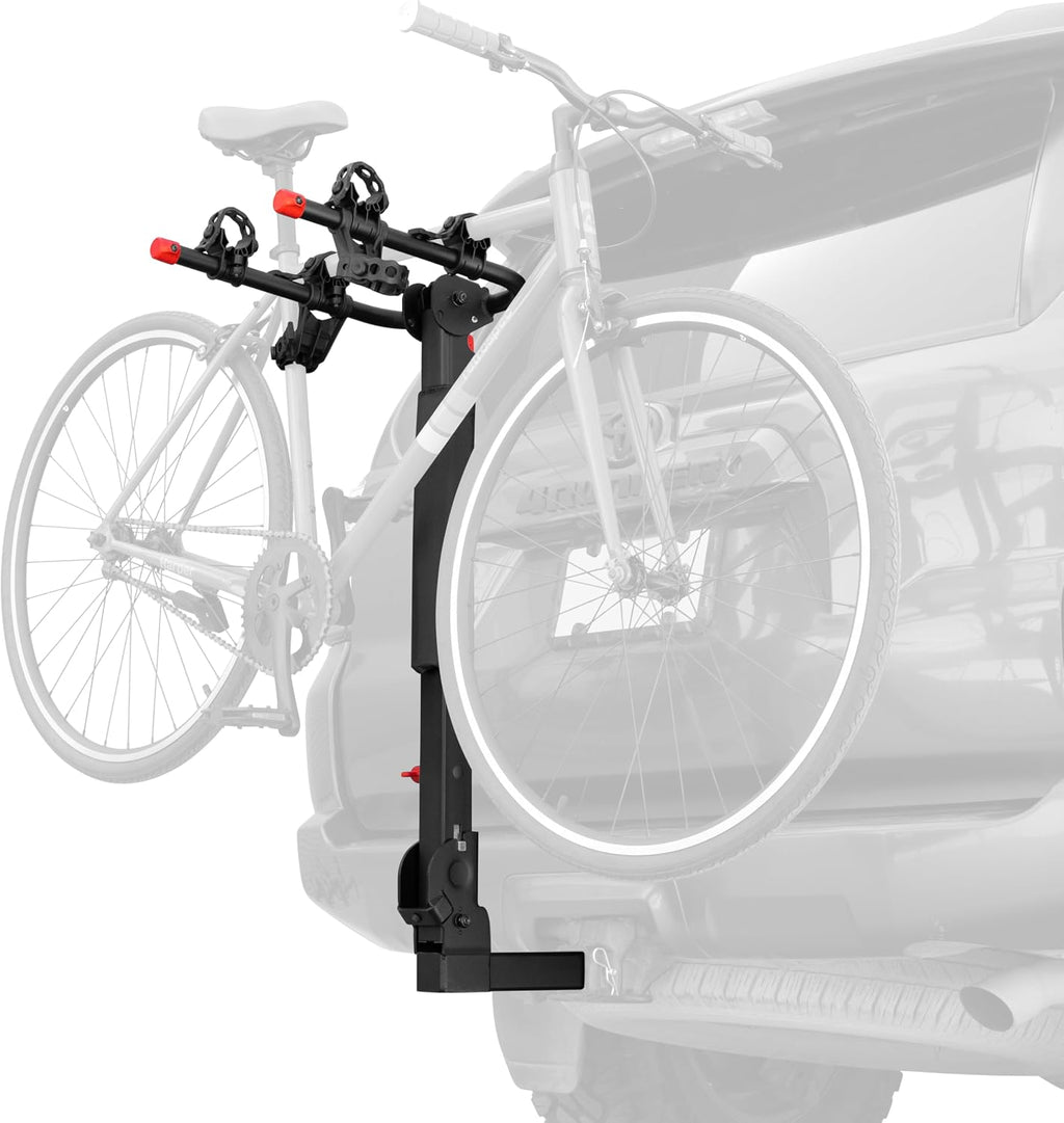 Retrospec Lenox 2-5 Bike Rack Hitch for Car, Truck, SUV - 2in Hitch Mount with Foldable Steel Frame, Anti-Rattle Adapter & Tie Down Straps