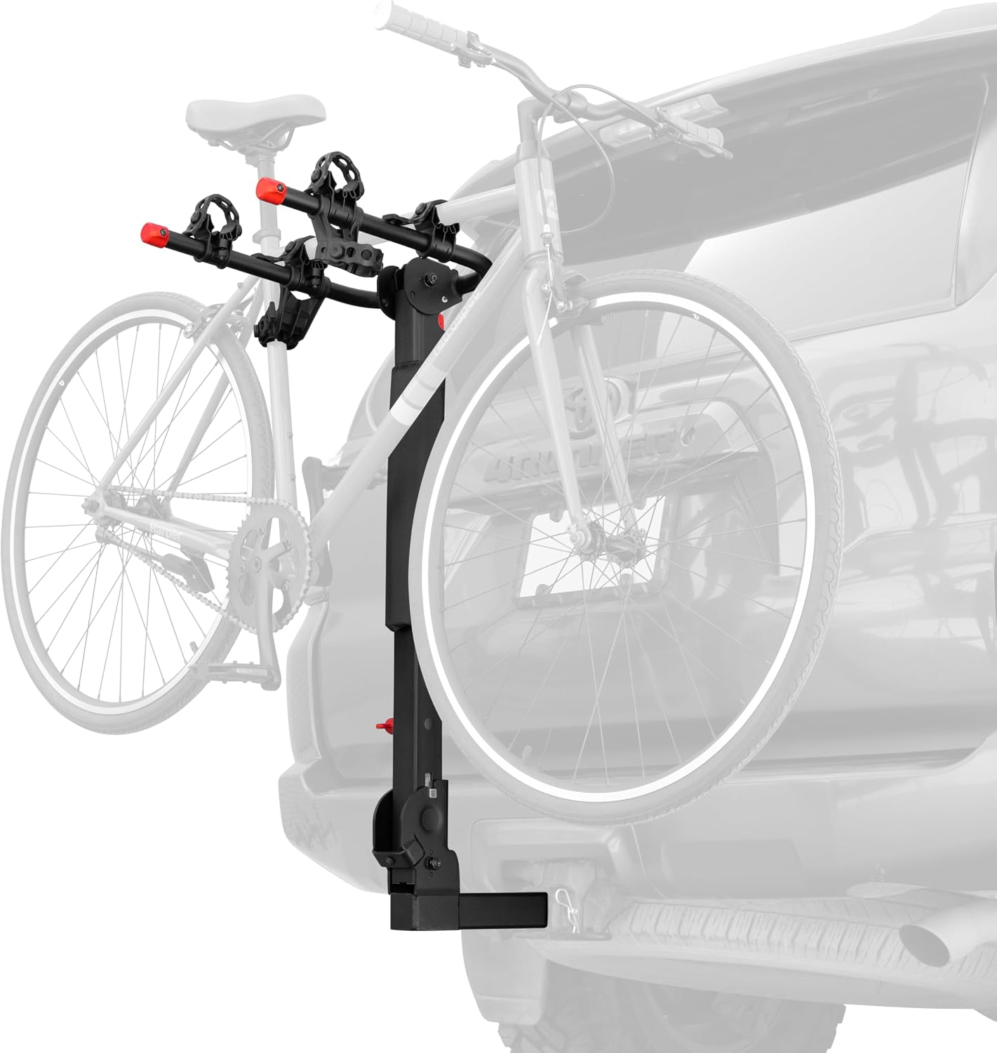 Retrospec Lenox 2-5 Bike Rack Hitch for Car, Truck, SUV - 2in Hitch Mount with Foldable Steel Frame, Anti-Rattle Adapter & Tie Down Straps