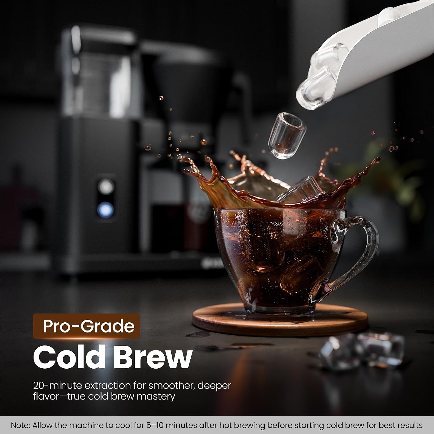 Kismile SCA-Certified 8 Cup Drip Coffee Maker, Pour Over Coffee Machine with 3s Instant Heat 197–205℉, Adjustable Flow Control, Removable Water Tank, Deep Cold Brew & 40 Min Keep Warm (Black)