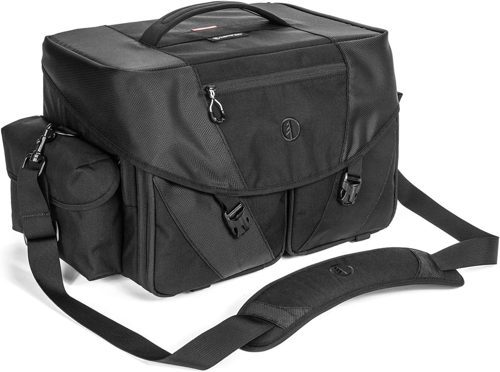 Tamrac Stratus 21 Camera Bag for Photographers, Camera Case for Photography Accessories, Shoulder Bag for DSLR and Mirrorless Cameras, Crossbody Camera Bag with Tripod Holder Strap - Black