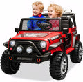 SEHOMY 2-Seater Ride on Truck, 12V Battery Powered Kids' Electric Vehicle w/Remote Control, 3 Speeds, Spring Suspension, LED Headlight, Horn, Music/ MP3, Safety Belt, Ride on Toys Car for Kids (RED)