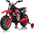 12V Kids Motorcycle w/Treaded Tires, 3.1mph Top Speed Electric Bike for Kids, Training Wheels, Music & Bluetooth, Spring Suspension, Age 3-8 Year Old, Red
