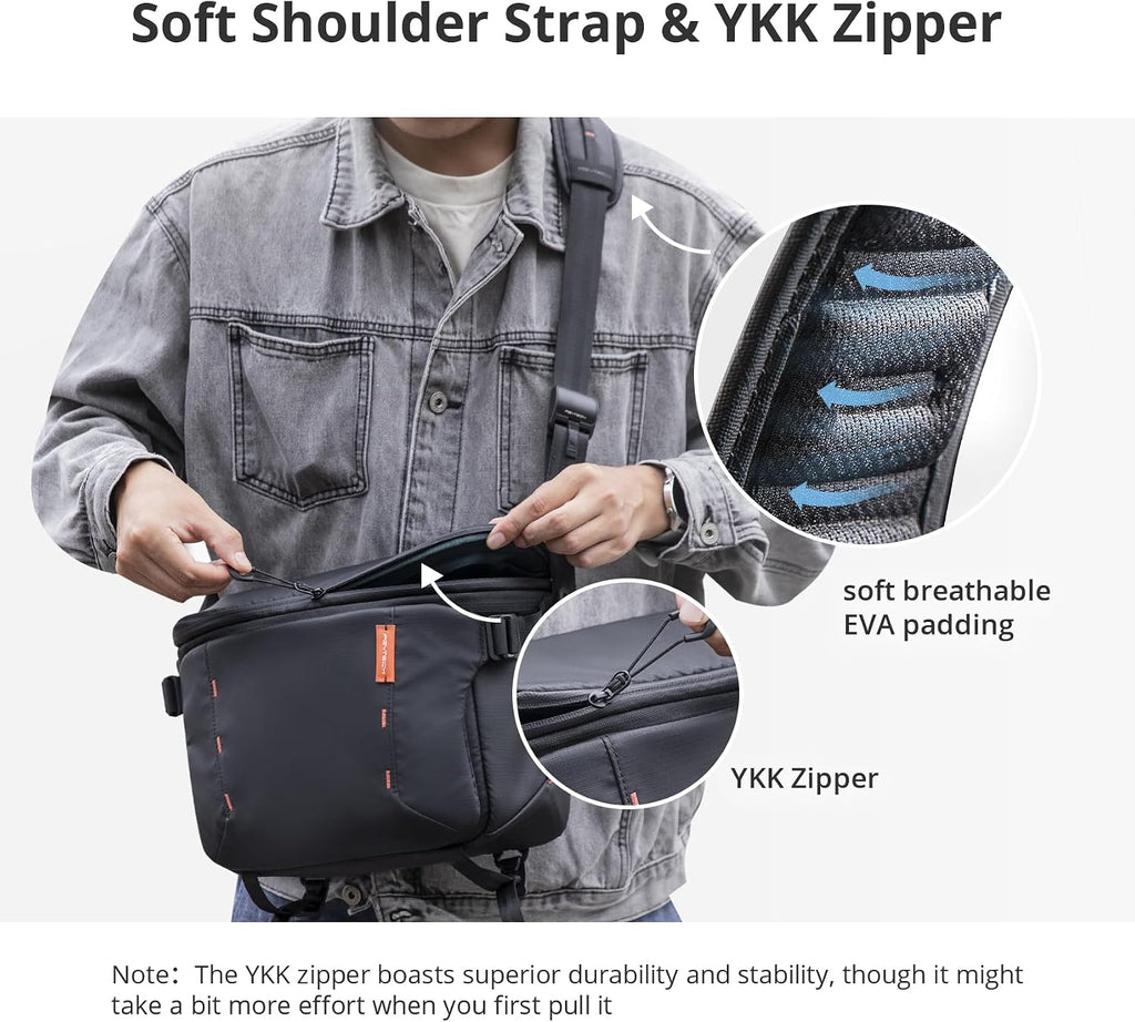 PGYTECH OneMo Sling Camera Bag 11L-13L, waterproof Crossbody Camera Shoulder Bag for Photographers Travel, DSLR Camera Bag for Sony/Canon/Nikon/DJI Mavic/Mirrorless/Tripod/Laptop