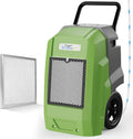 ALORAIR 180Pints LGR Industrial Dehumidifier with Pump and Drain Hose, Portable Commercial Dehumidifier with Wheels for Home, Basements, Garages, and Job Sites, Green