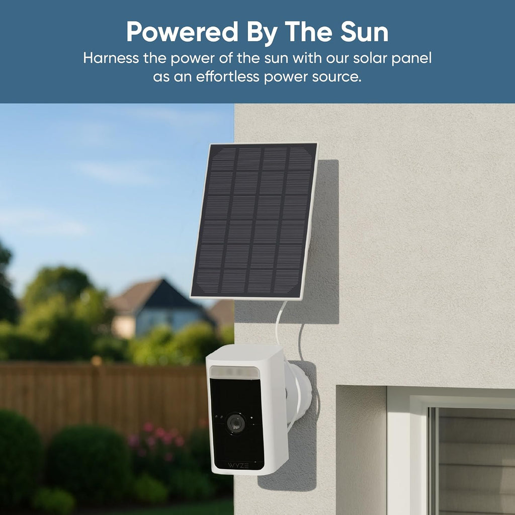 WYZE Wireless Outdoor/Indoor Battery Security Camera, 2.5K HDR Color Night Vision, Motion Detection, Spotlight&Siren, 2-Way Audio, Alexa&Google Assistant Compatible Solar Panel for Solar Charging