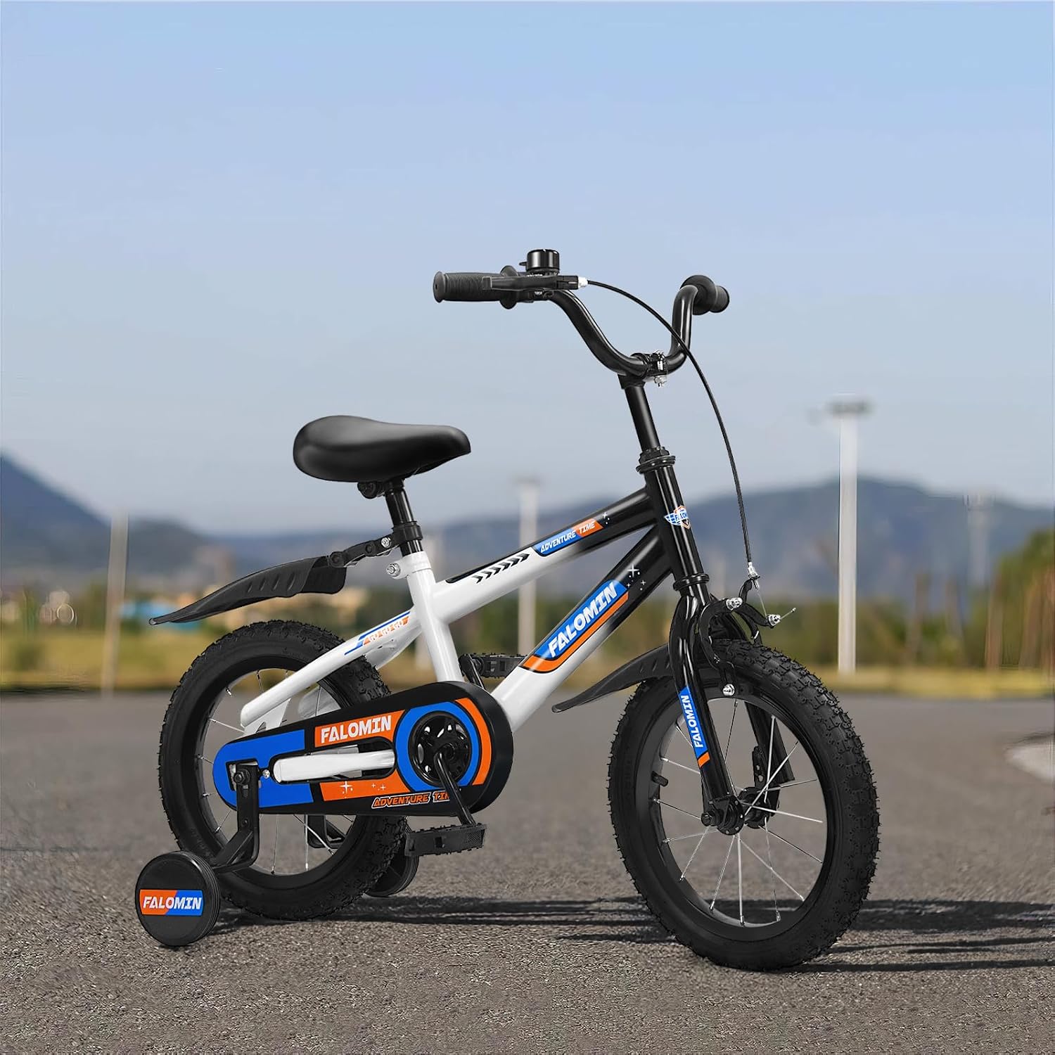 12/14/16 Inch Children's Bike for Toddlers Kids Ages 3-8, Safe Non-Slip Tires, Removable Training Wheels, Coaster Brake, Easy Assembly, Perfect for Boys and Girls, Blue and White