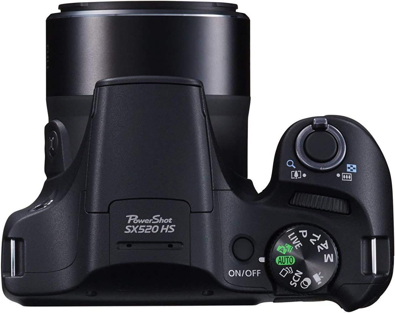 Canon PowerShot SX520 16Digital Camera with 42x Optical Image Stabilized Zoom with 3-Inch LCD (Black), 7.00in. x 6.30in. x 5.20in. (Renewed)