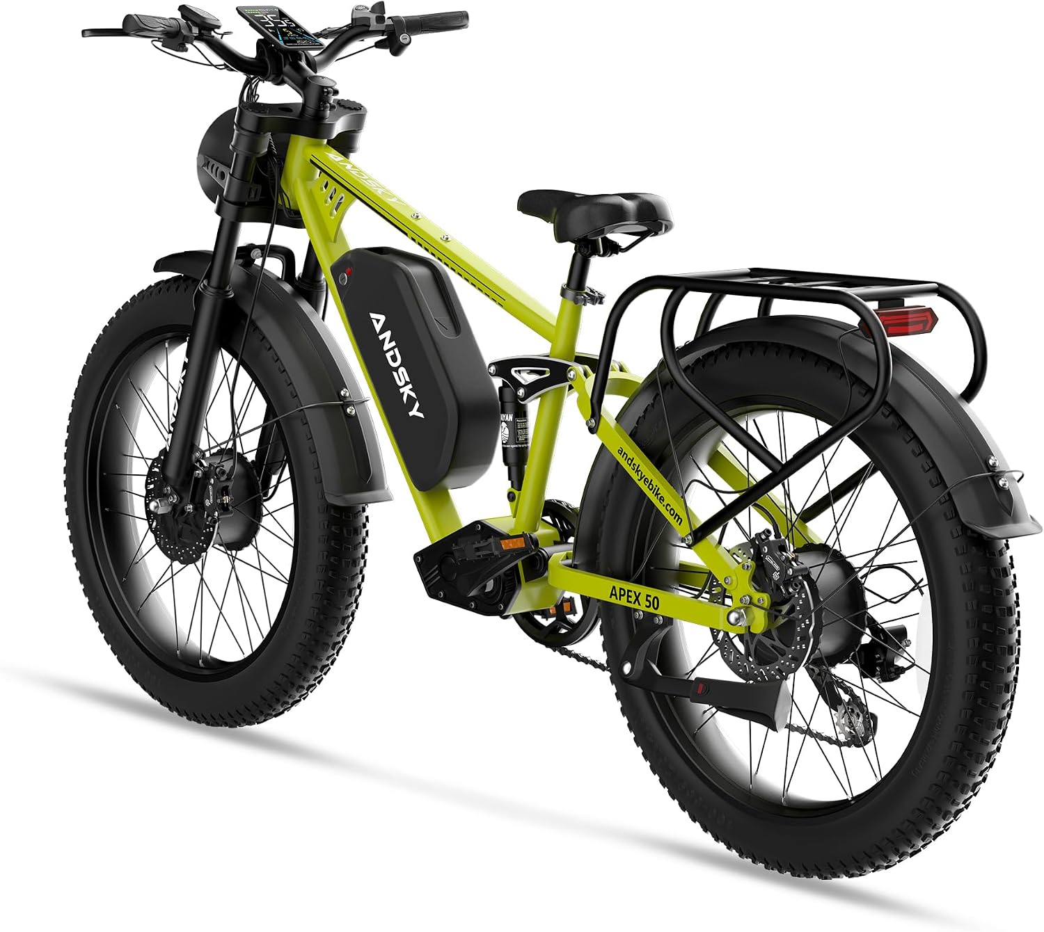 9000W Peak Dual Motor Electric Bike for Adults, 52V/48V 26' Fat Tire Full Suspension, 40-47MPH & 110 Miles, Hydraulic Brakes, UL2849