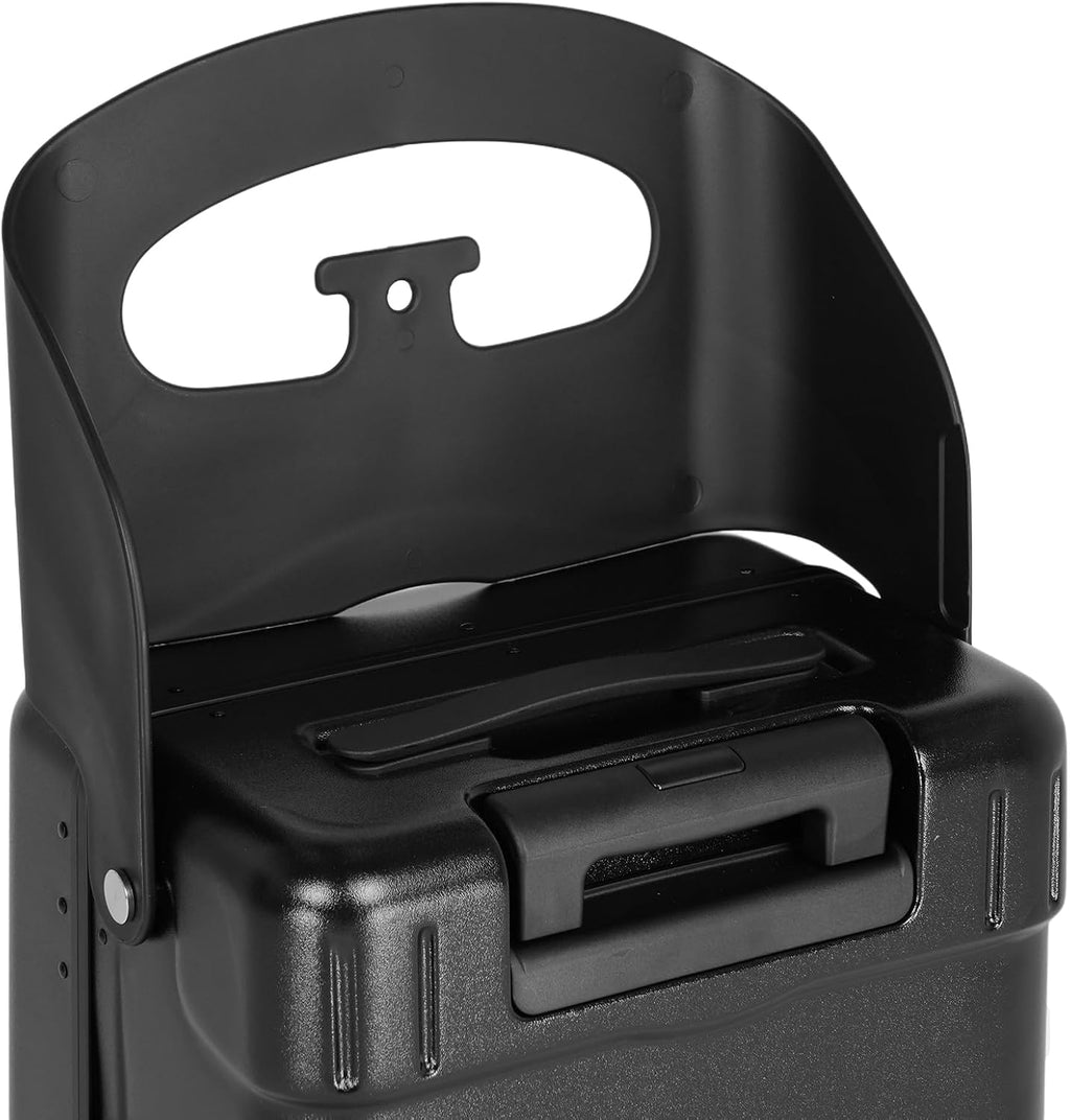 smilesun 20' Carry On Luggage with Seat For Kids & Adults，Hardside Ride On Suitcase with 360°Spinner and TSA Lock For Travel(Black, 20-in)