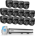 ZOSI C220 16CH 4K 8MP PoE Home Security Camera System, 16 Channel 4K NVR with 4TB HDD for 24/7 Record, 16 x 4MP(1440p) 2.5K QHD Dome IP Cameras Outdoor Indoor, Smart AI Human Detection, Two-Way Audio