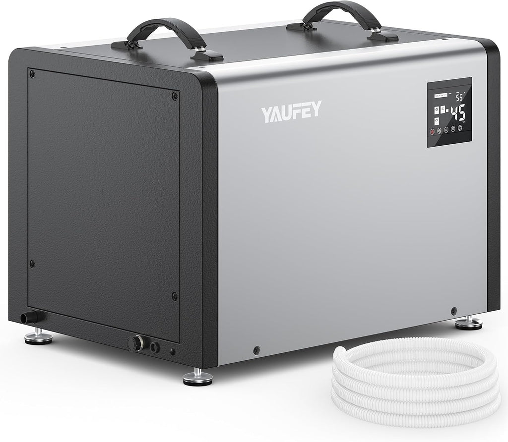 Yaufey 125 Pints Commercial Dehumidifier with Pump for 6500 Sq.Ft. Crawl Space, Basement, Industrial Area, 10-90% RH Humidity Control, 24/7 Running Continuous Drainage, TUV Certified, 5-Yr Coverage