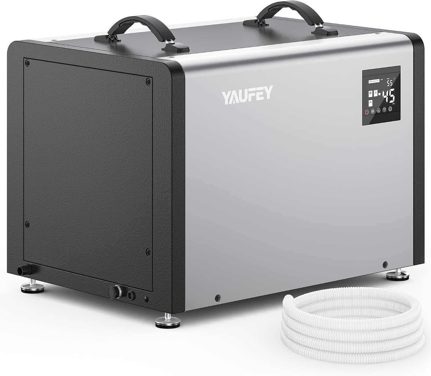 Yaufey 125 Pints Commercial Dehumidifier with Pump for 6500 Sq.Ft. Crawl Space, Basement, Industrial Area, 10-90% RH Humidity Control, 24/7 Running Continuous Drainage, TUV Certified, 5-Yr Coverage