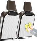 Owleys Kick Mat Back Seat Protector - Car Back Seat Cover for Kids Feet - Waterproof & Sturdy Protector for Upholstery from Dirt, Mud, Scratches and Stain (White 2 pcs)