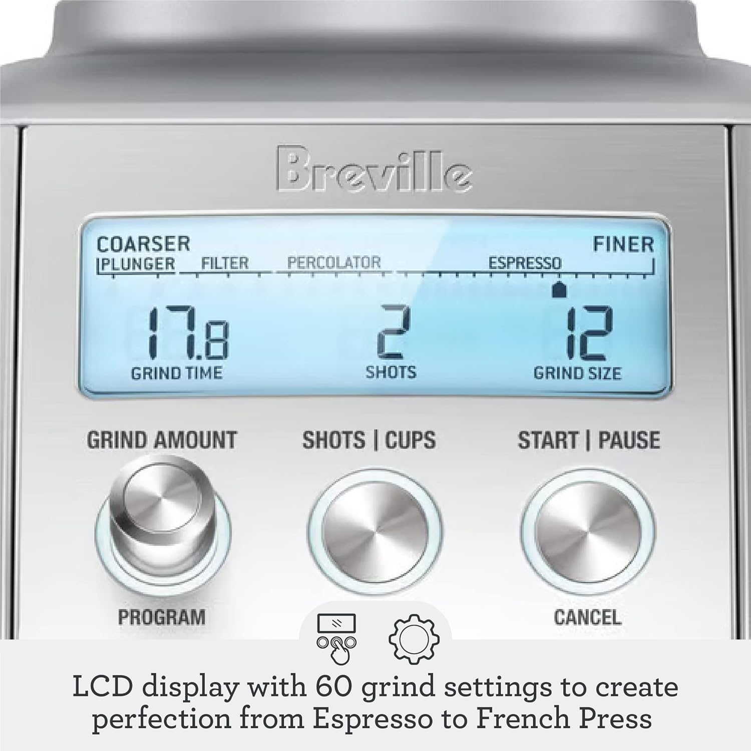 Breville BCG820CRNXL Smart Grinder, One Size, Cranberry Red