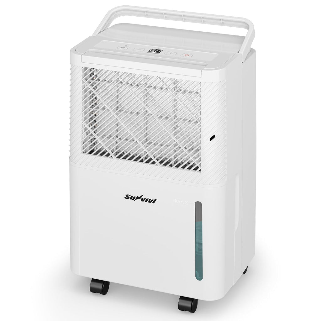 25 Pint Dehumidifier with Drain Hose: for Whole Home & Large Rooms up to 1500 Sq.Ft, 71OZ Tank, Auto Shut Off, 24H Timer, Ideal for Basement, Bedroom, Garage, RV, White