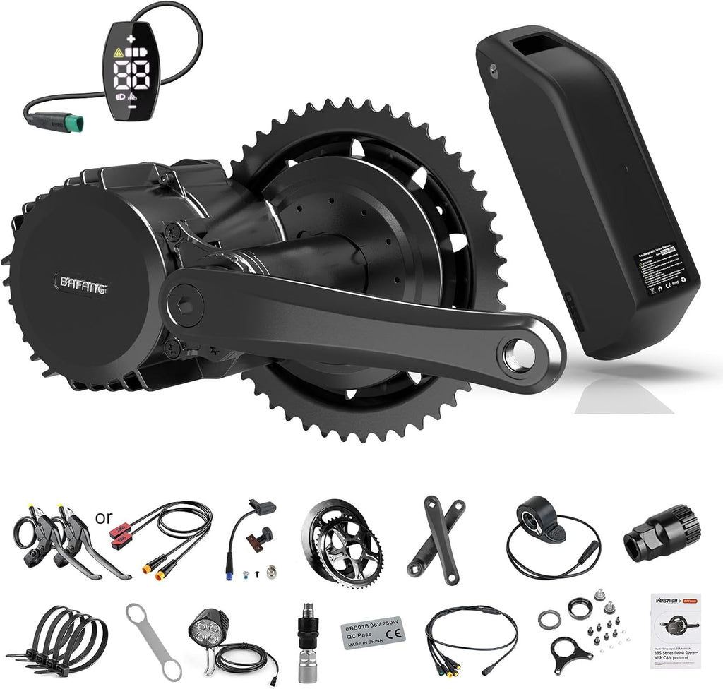BAFANG 1000W Mid Drive Kit 52V BBSHD 68MM Ebike Conversion Motor Kit, Electric Bike M615 Optional 500C DM03 P860C C18-9 B02N T1 Display with 52V 20Ah Yingwu Battery