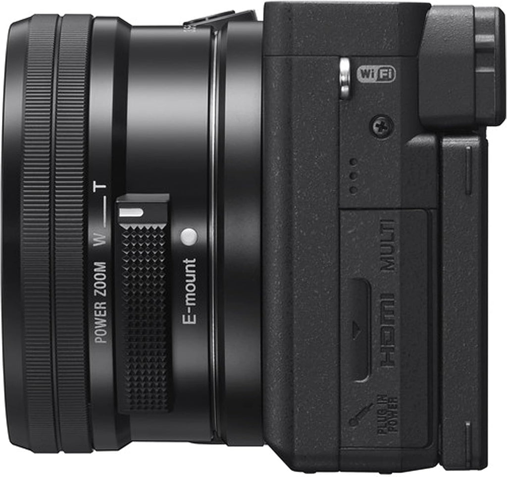 Sony a6400 Mirrorless Camera with 16-50mm Lens, 128GB Extreem Speed Memory,.43 Wide Angle & 2X Lenses, Case,Tripod, Filters, Hood, Grip,Spare Battery & Charger,Editing Software Kit -Deluxe Bundle