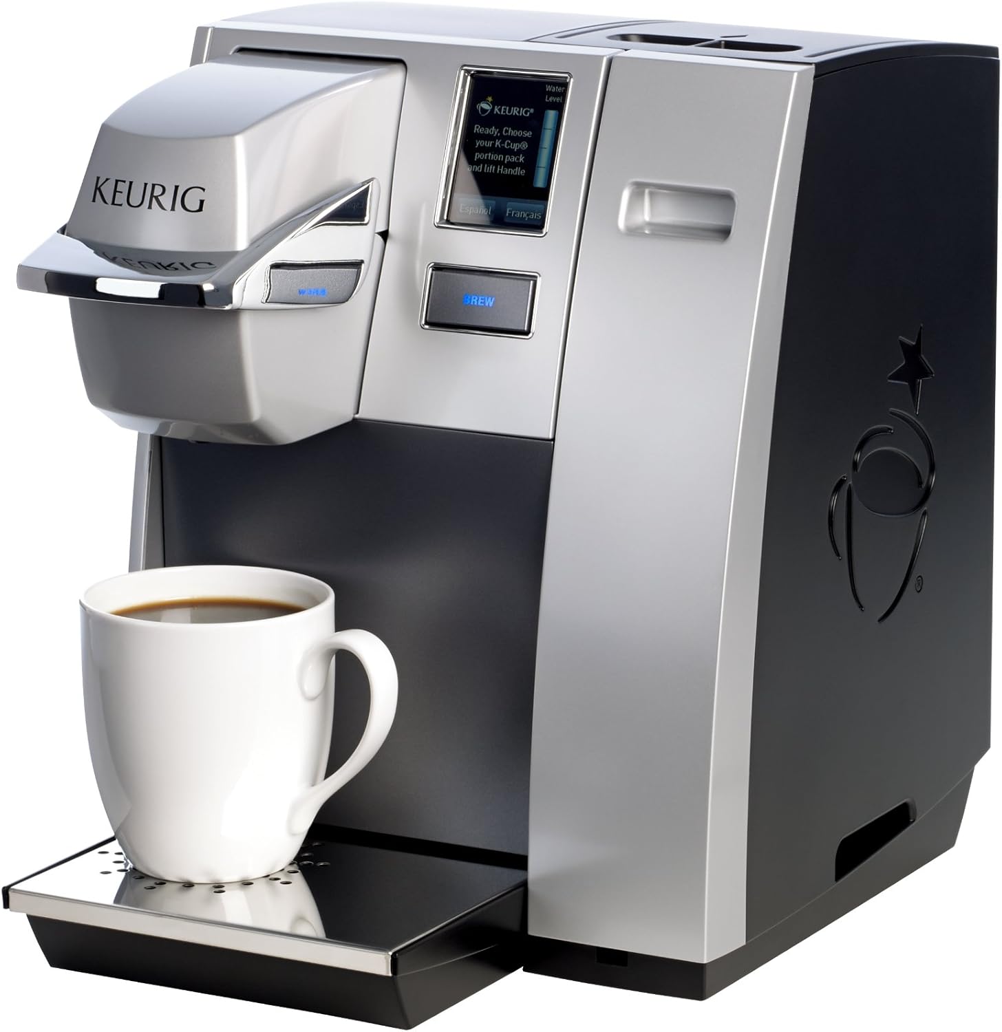 Keurig K155 Office Pro & K-Cafe SMART Single Serve K-Cup Pod Coffee Maker, Latte & Cappuccino Maker, 60 oz, Silver & Black