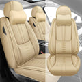 for Land Rover Discovery 1999-2024 2025 Leather Seat Covers,Waterproof Anti-Slip Car Seat Protectors,Soft Only Front Car Seat Cushions,Easy to Install Car Seat Covers(Beige,2 Seats Luxury)