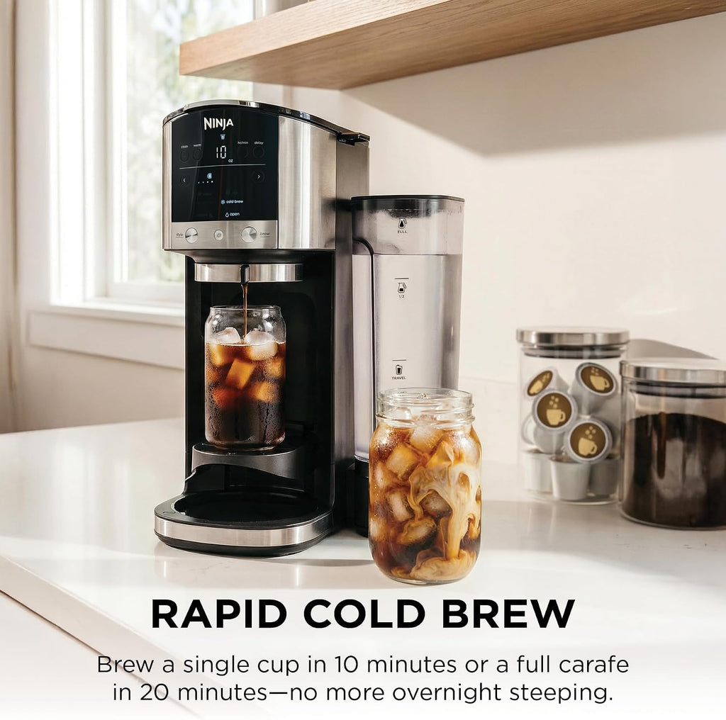 Ninja DualBrew Coffee Maker | Brew Coffee Grounds & Pods | Brew Classic, Rich, Over Ice, & Cold Brew | Brew Single-Serve Cup to Full 12-Cup Carafe | Stainless Steel | GP161