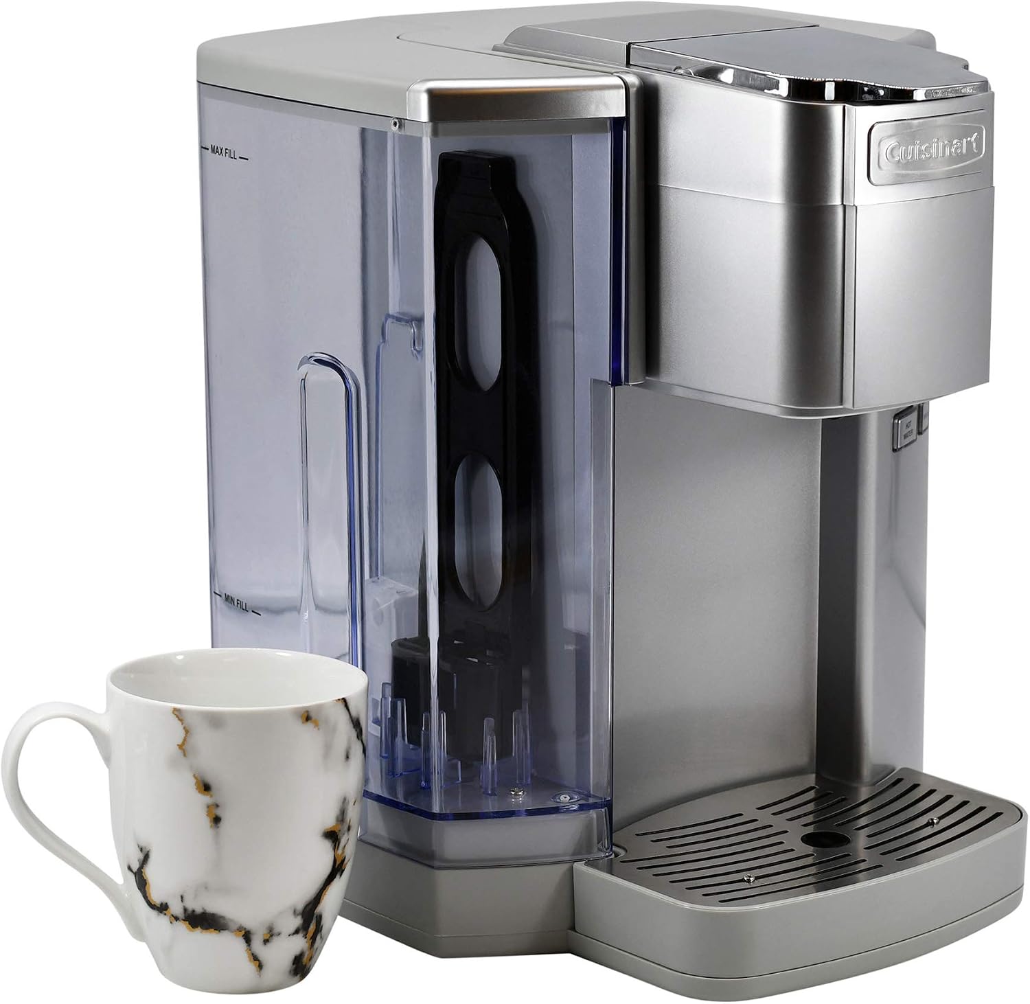 Cuisinart Coffee Maker, Single Serve 72-Ounce Reservoir Coffee Machine, Programmable Brewing & Hot Water Dispenser, Stainless Steel, Cool Grey