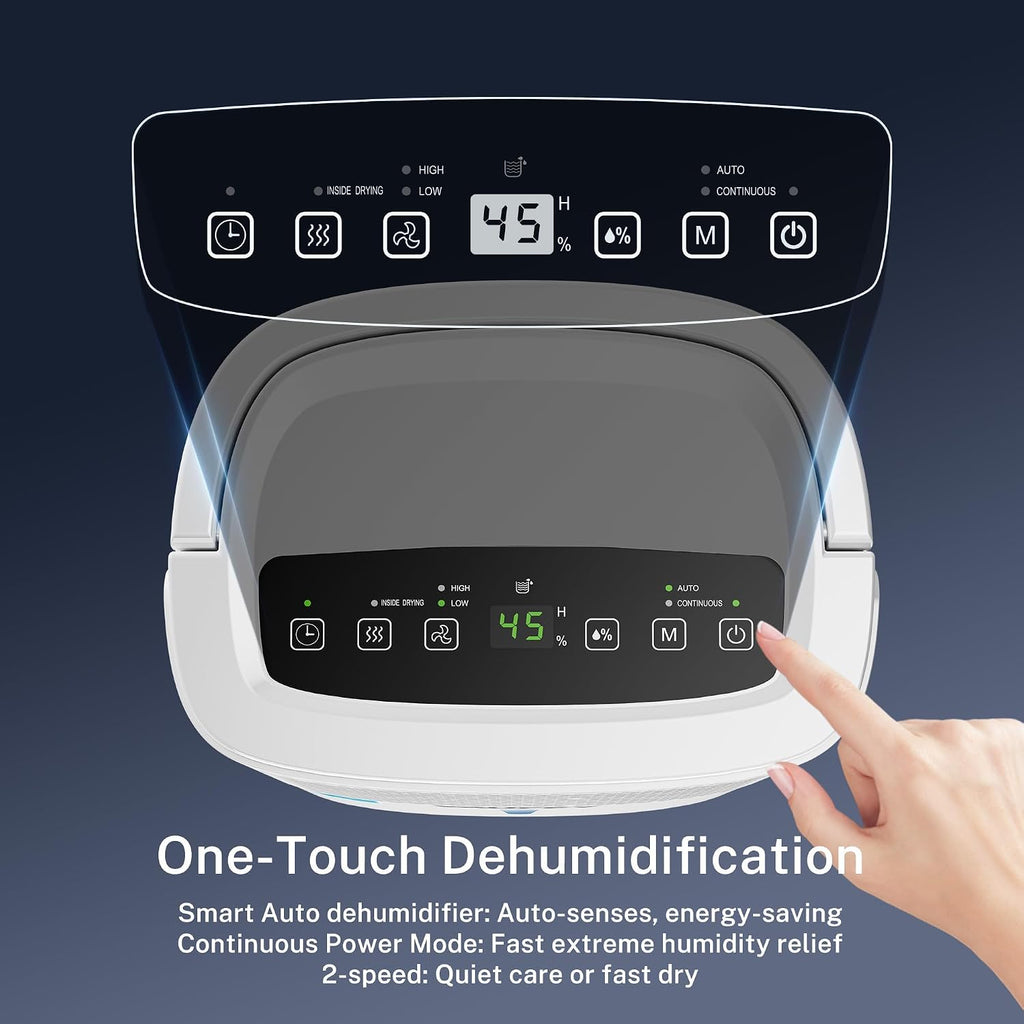 Yaufey 2025 Most Efficient Energy Star Dehumidifier for 3,000 Sq. Ft. Home, Basement and Large Room - Powerful, Quiet with Humidity Control, Timer, Drain Hose and Water Tank